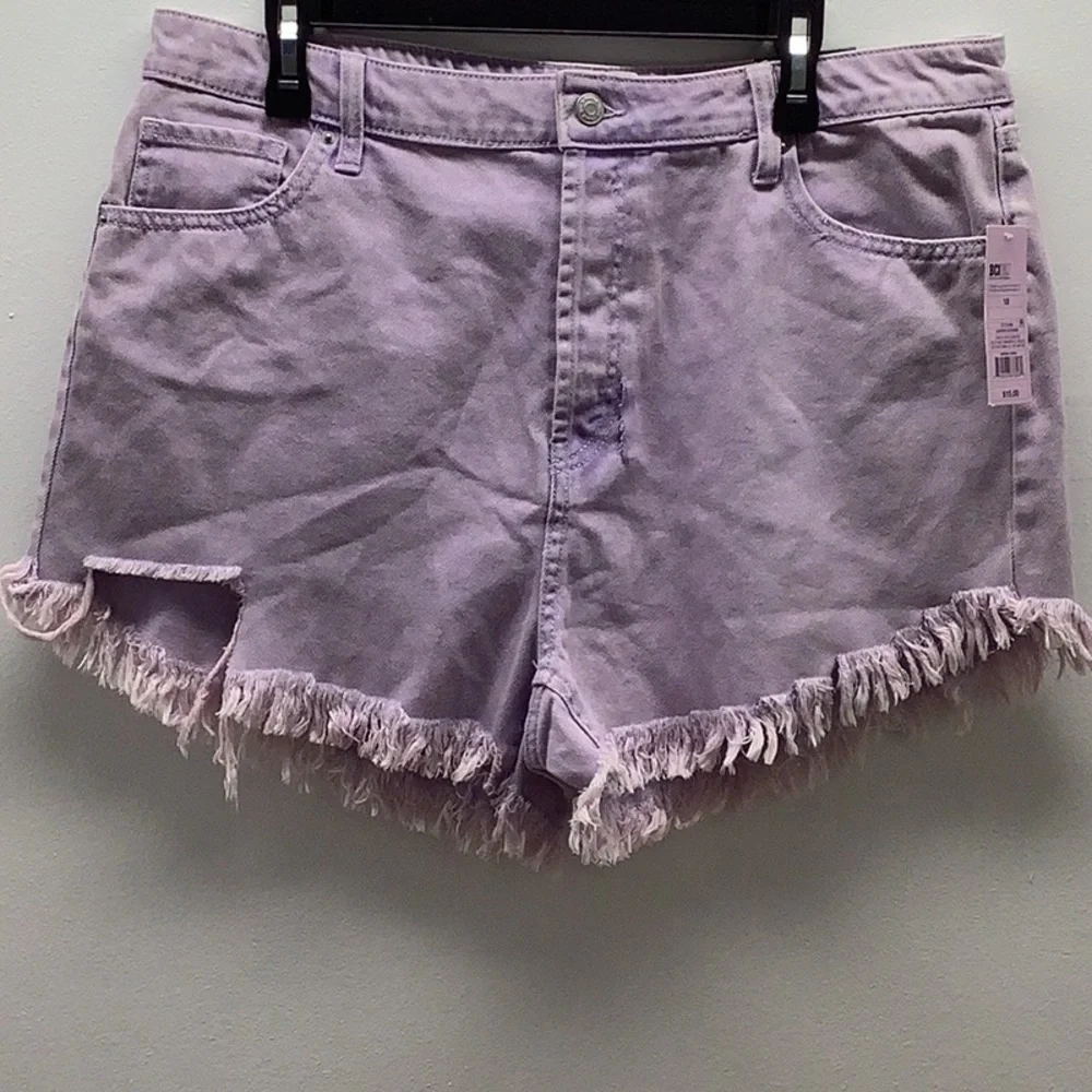 Wild Fable Lavender Fringe Jean Shorts